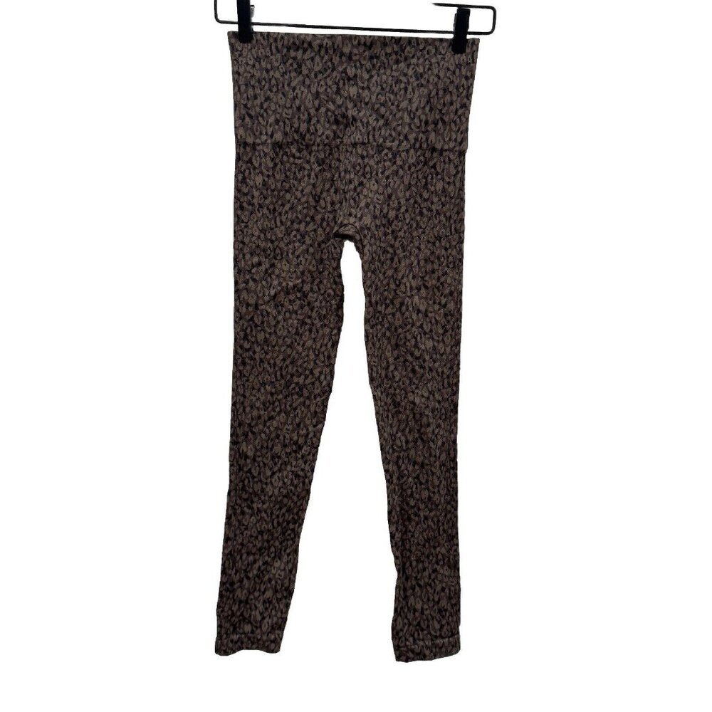 Spanx "Look at Me Now" Leggings Animal Print Leopard‎ Brown Women's Size Med